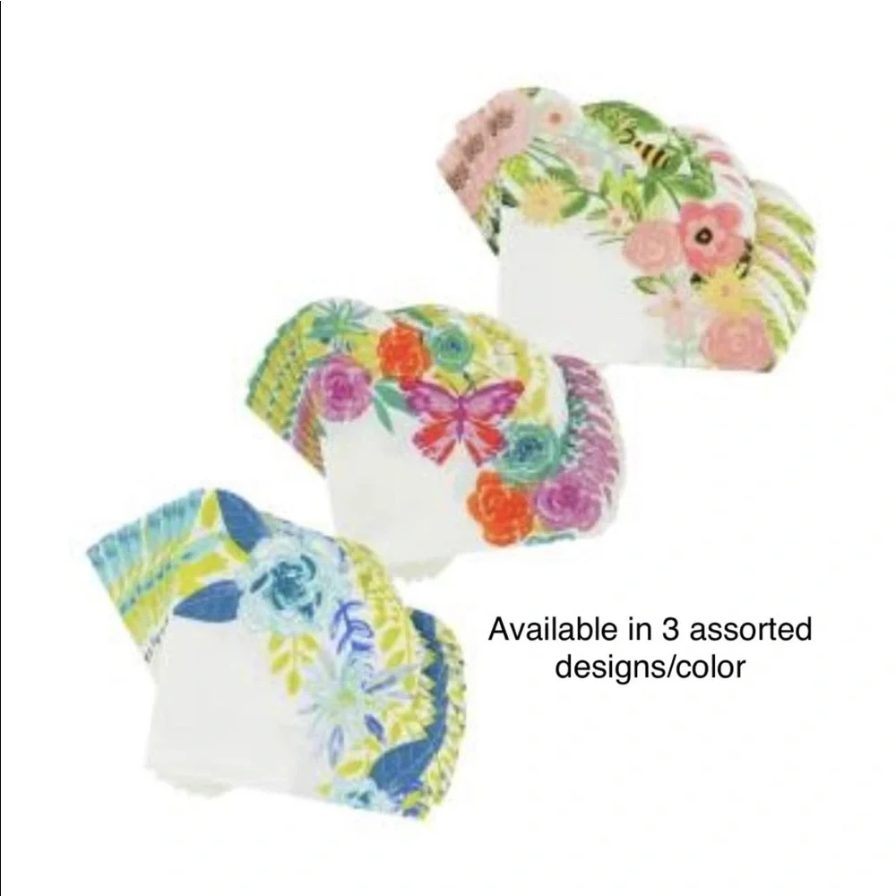 Spring Fling Floral Butterfly Scalloped Die-Cut Luncheon Doily Napkins, 16 ct